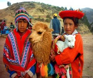 yapboz Inca geleneksel elbiseler